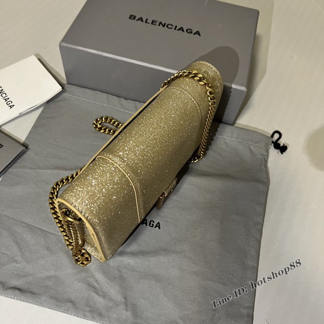 Balenciaga專櫃爆款閃金Hourglass mini鏈帶包 巴黎世家鏈條沙漏包 fyj1466